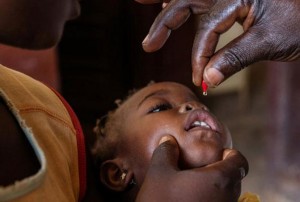 Child being immunised